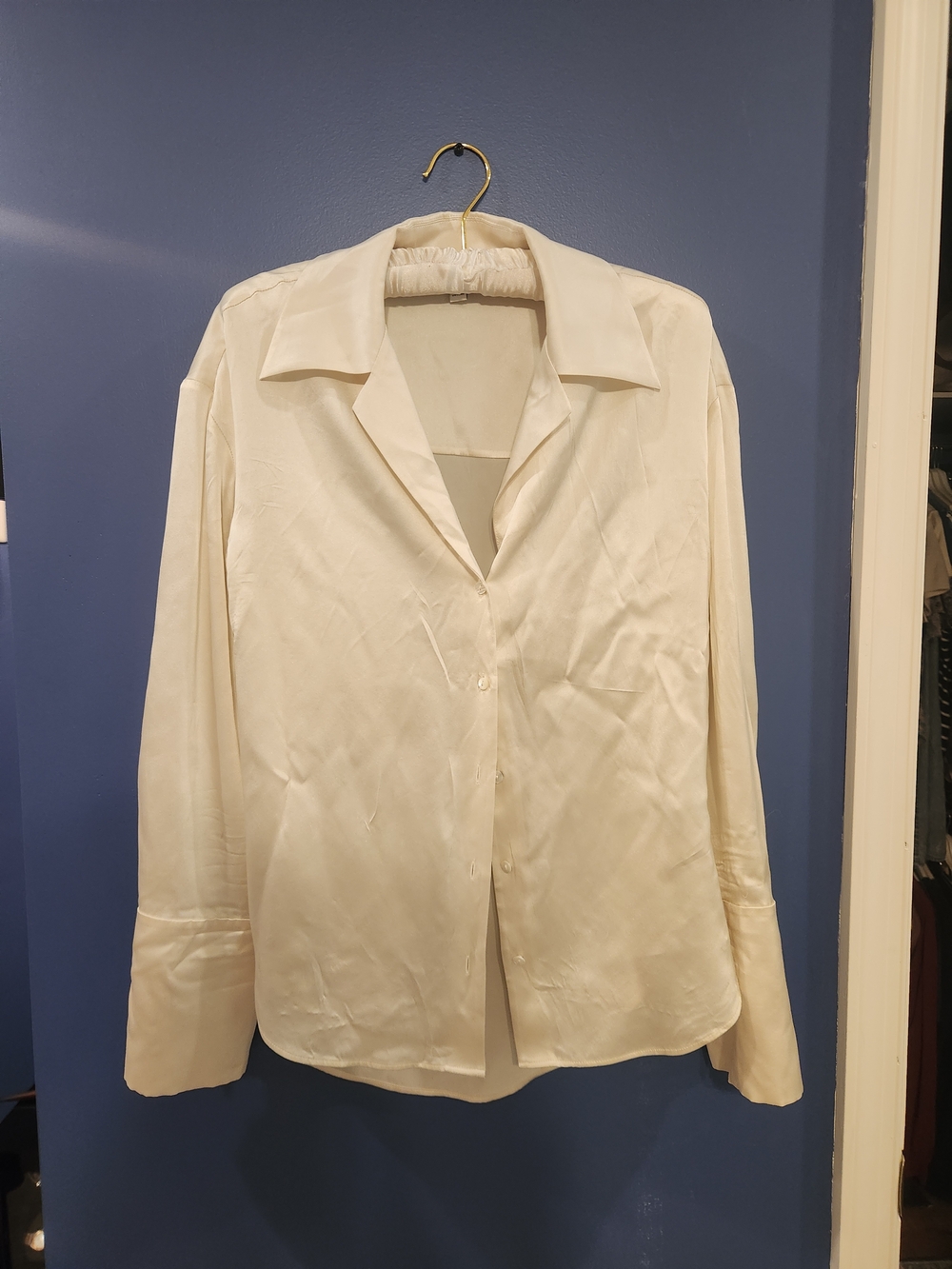 Banana Republic Cream Silk Satin Blouse